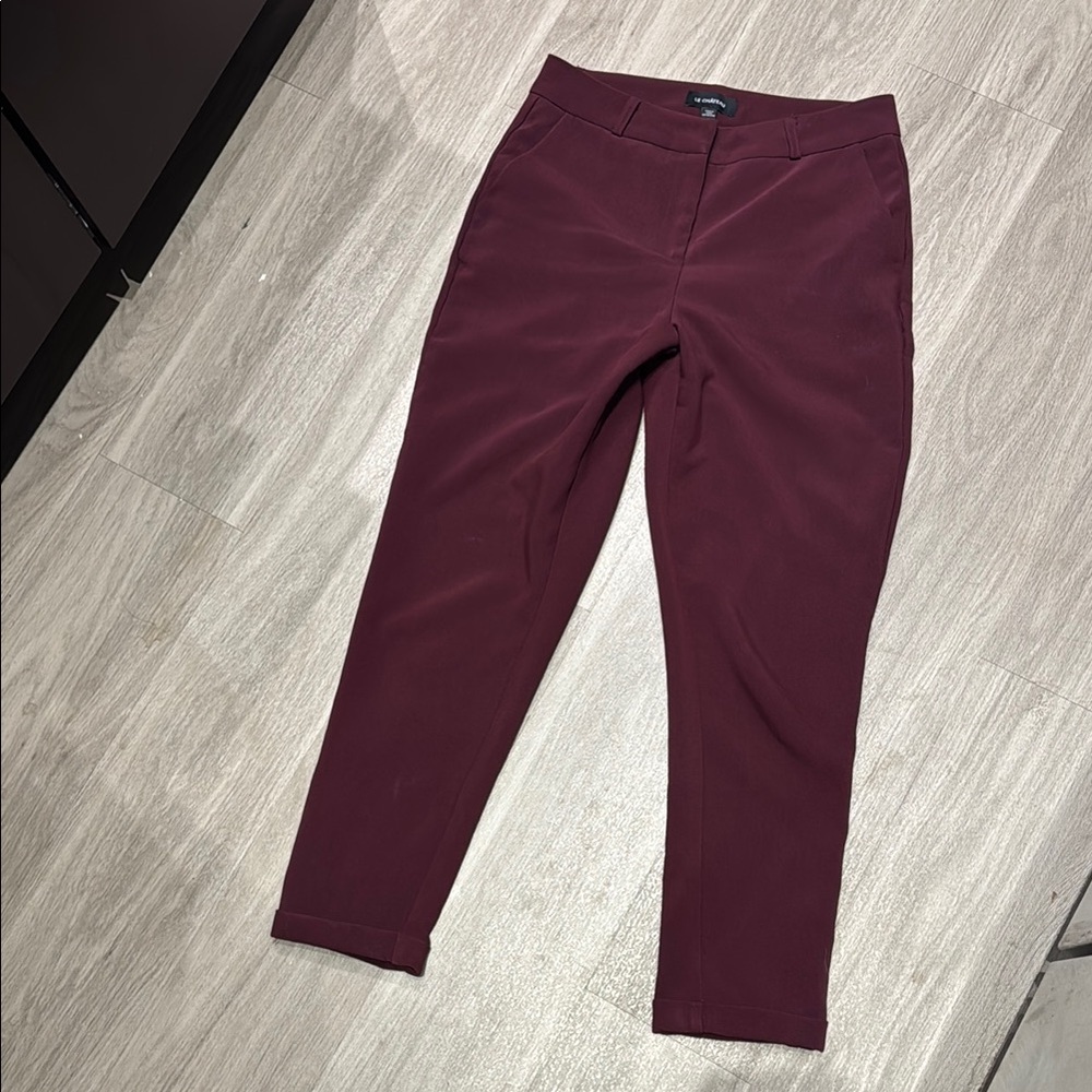 LE CHATEAU Burgundy Slim Fit Trousers, 6